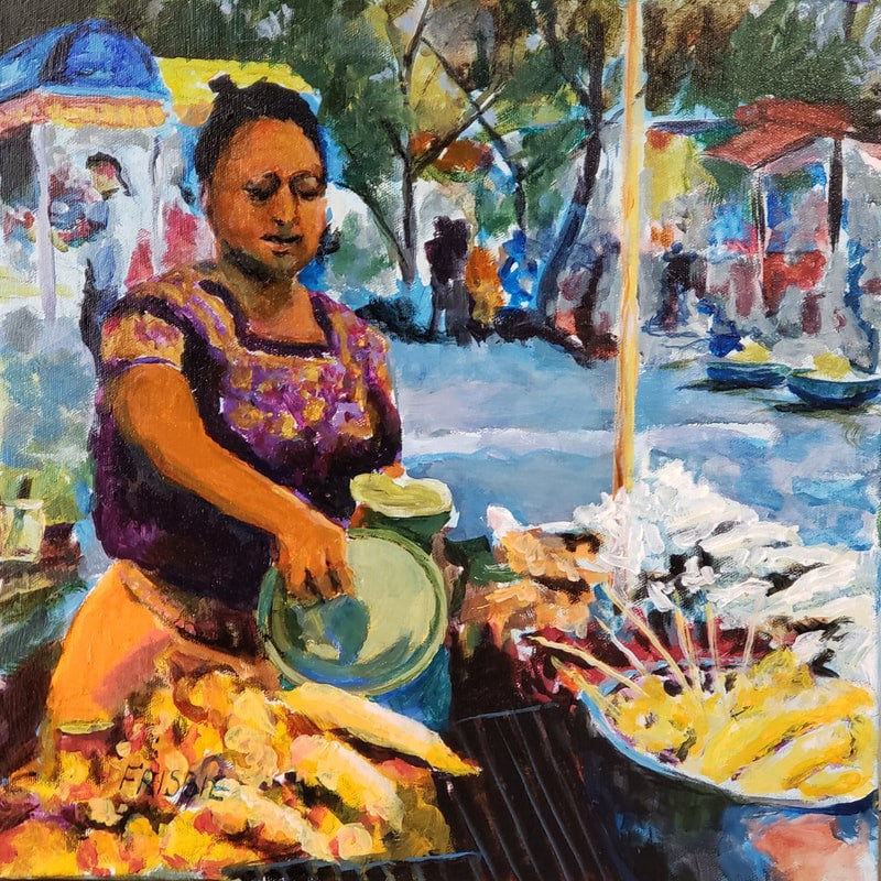 Woman with Green Pot - Rick Frisbie