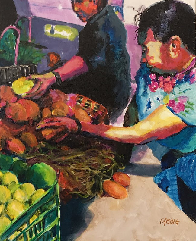 Woman with Yellow Beans and Red Potatoes - Rick Frisbie