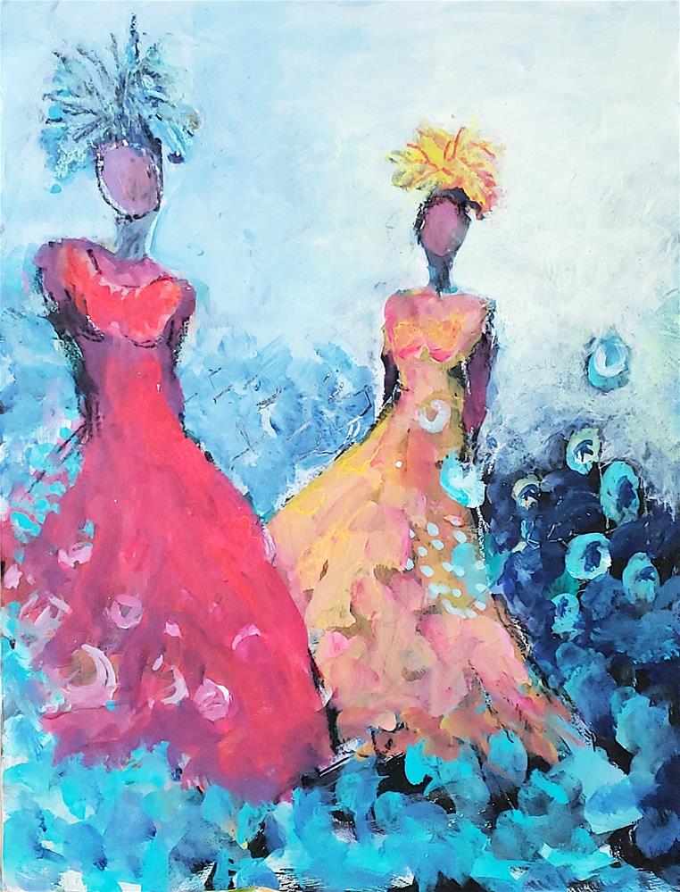 Two Princesses in Blue Floral - Rick Frisbie